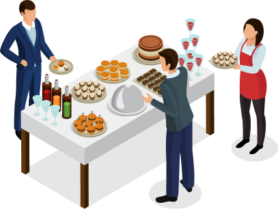 Catering buffet illustration